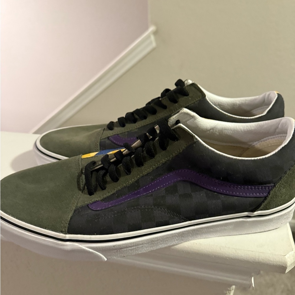 Men's Vans Classic Old Skool OTW Rally SZ 12 Checker Deep Green VN0A4BV5VZN - Picture 6 of 15